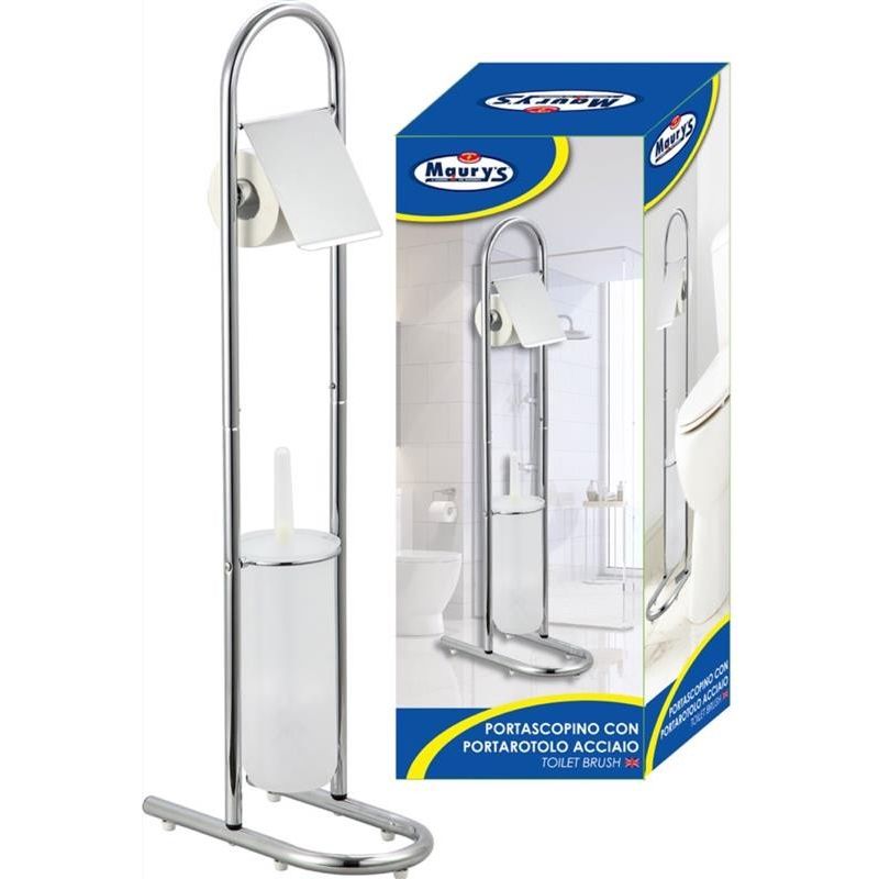 Accessori Bagno Senza Fare Buchi.Maury S Arredo Bagno Bianco E Acciaio Senza Fissaggio A Muro Kit0410578