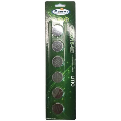 MAURY'S BATTERIE LITIO CR2016 3V 6 PZ
