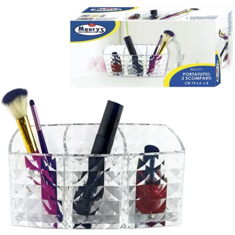 MAURY'S BEAUTY PORTATUTTO MULTIUSO PICCOLO A TRE SCOMPARTI 19X6XH8 CM