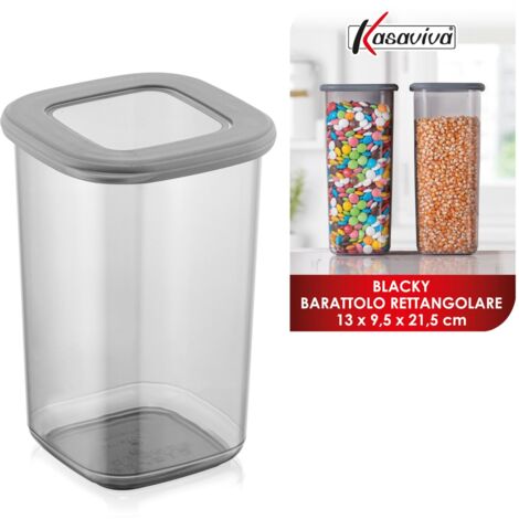 MAURY'S BLACKY BARATTOLO RETTANGOLARE 13X9.5X21.5 CM CON CHIUSURA ERMETICA