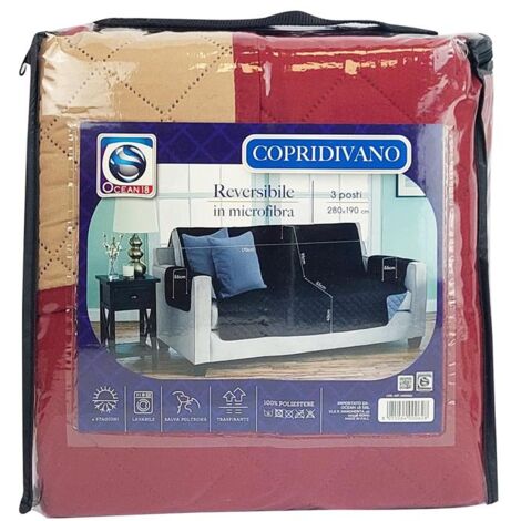 MAURY'S COPRIDIVANO REVERSIBILE A 3 POSTI 280 X 190 CM COLORE ASSORTITO
