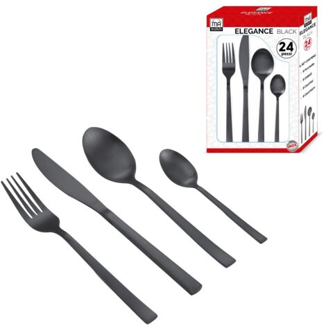 MAURY'S ELEGANCE SET DI 24 POSATE DA TAVOLA COLORE NERO