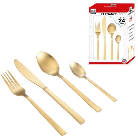MAURY'S ELEGANCE SET DI 24 POSATE DA TAVOLA COLORE ORO