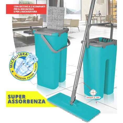 MAURY'S FLAT MOP LAVAPAVIMENTI AUTOMATICO E SALVASPAZIO COLORE ASSORTITO