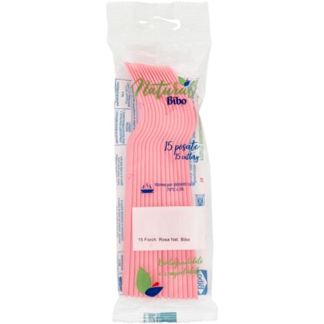 MAURY'S FORCHETTE BIO 15 PEZZI ROSA