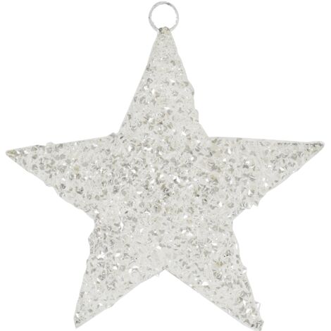 MAURY'S GLITTER WHITE APPENDINO NATALIZIO A STELLA 3D DA 25 CM