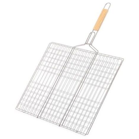 MAURY'S GRATICOLA IN ACCIAIO CON MANICO IN LEGNO 39 X 50 CM