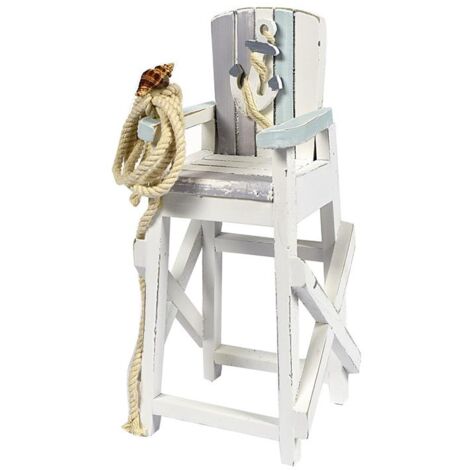 MAURY'S MARINA SEDIA CON CORDA ANCORA E CONCHIGLIA 26 X 12 X H10 CM