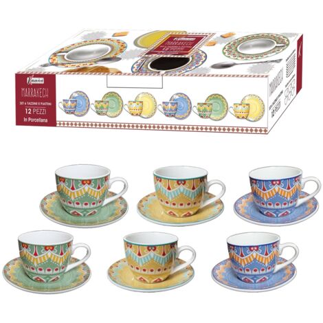 MAURY'S MARRAKECH SET DI 6 TAZZINE CON PIATTINO MULTICOLORE