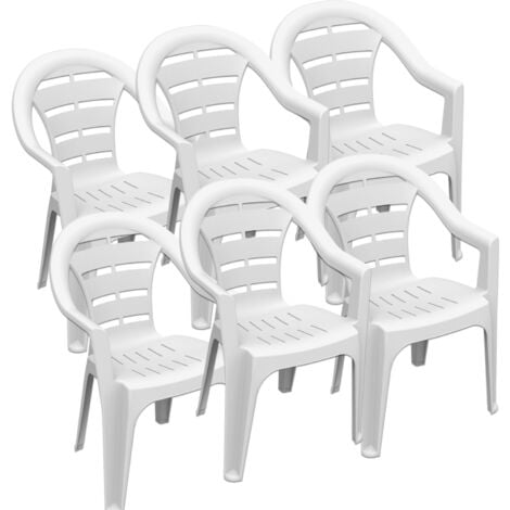 MAURY'S MOYO SET 6 SEDIE IMPILABILI DA ESTERNO BIANCO 54 X 56 X H81 CM