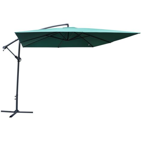 MAURY'S OMBRELLONE QUADRATO LAMPARA 3 X 3 METRI IN COLORE VERDE TUBO Ø 48 MM