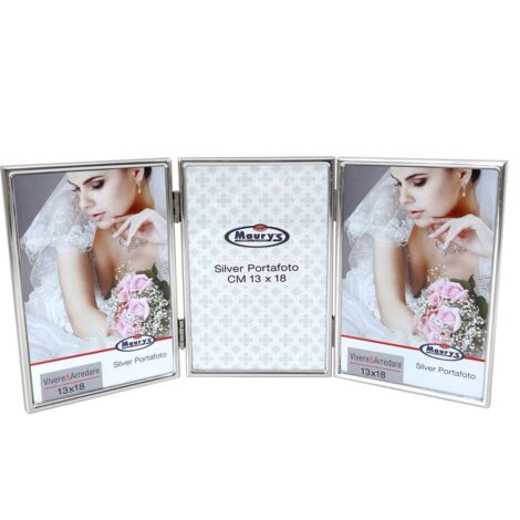 MAURY'S PORTAFOTO A 3 CORNICI IN COLORE SILVER FOTO 13X18 CM