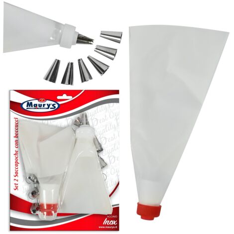 MAURY'S SACCAPOCHE RIUTILIZZABILE SET DA 2 PEZZI CON 6 BECCUCCI IN ACCIAIO INOX