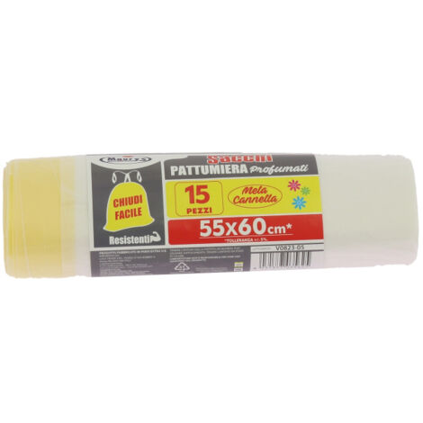 MAURY'S SACCHETTI PATTUMIERA 55X60 CONFEZIONE 15PZ MELA E CANNELL E LEGACCIO