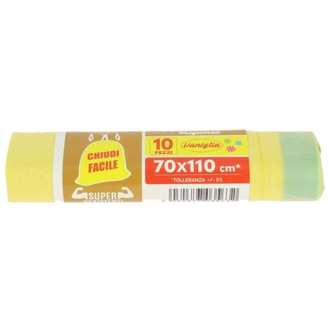 MAURY'S SACCHETTI PATTUMIERA VANIGLIA 70X110 DA 10PZ CON CHIUDI FACILE