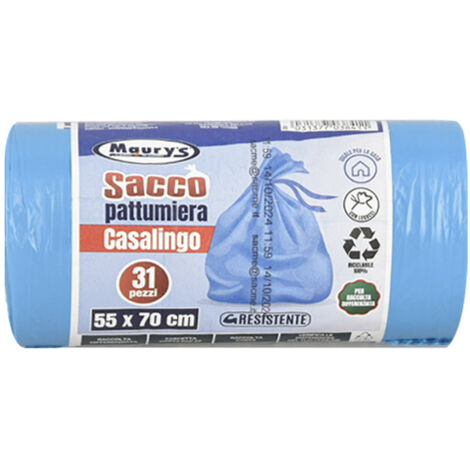 MAURY'S SACCHI PER PATTUMIERA 55X70 CM IN ROTOLO DA 31 PEZZI RESISTENTE