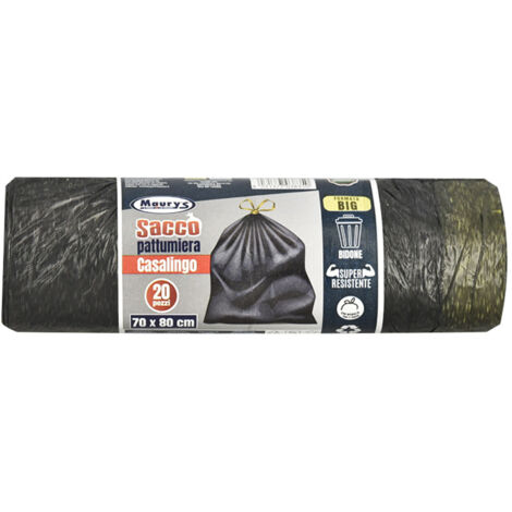 MAURY'S SACCHI PER PATTUMIERA 70X80 CM IN ROTOLO DA 20 PEZZI NERI