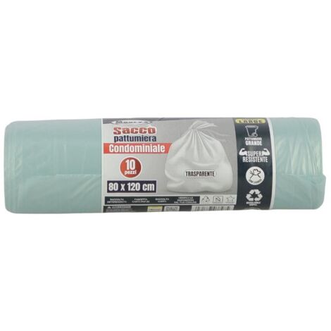 MAURY'S SACCHI PER PATTUMIERA 80X120 CM CONFEZIONE DA 10 PEZZI IN COLORE TRASPARENTE OKX