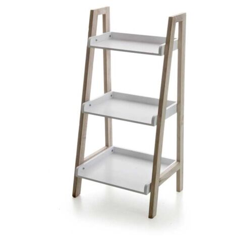MAURY'S SCAFFALE IN LEGNO BIANCO DA BAGNO CON 3 RIPIANI 36X29X74 CM