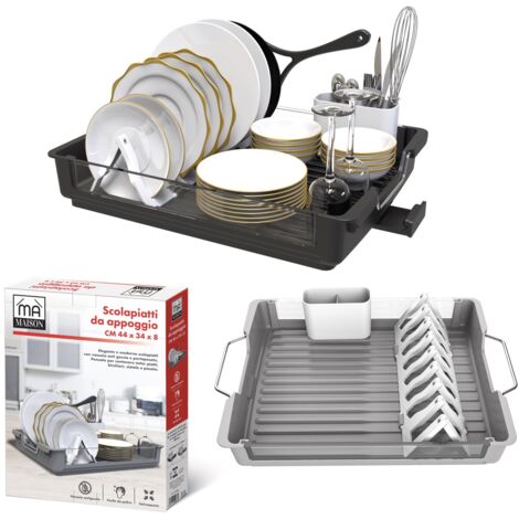 Scolapiatti Da Appoggio - Scolapiatti In Plastica E Metallo - Con - Foto 5