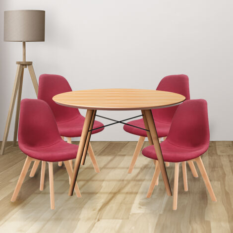 MAURY'S SEDIA DA ARREDO CON GAMBE IN LEGNO DI COLORE RED