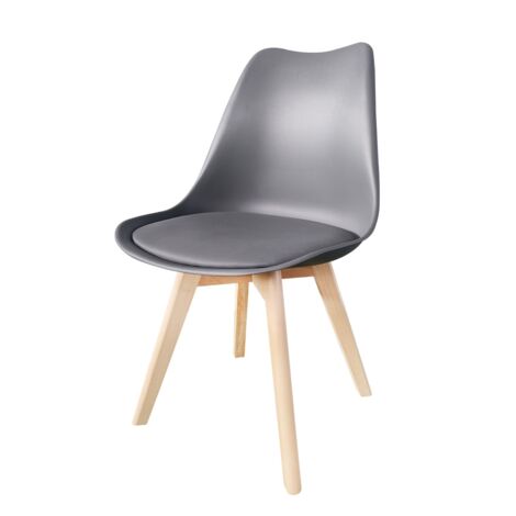 MAURY'S SEDIA DA ARREDO GREY CON CUSCINO E GAMBE IN LEGNO