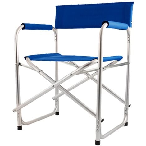 MAURY'S SEDIA REGISTA IN ALLUMINIO IN COLORAZIONE BLU GAMBE IN ALLUMINIO RESISTENTE 55X50X80 CM RICHIUDIBILE E LEGGERA