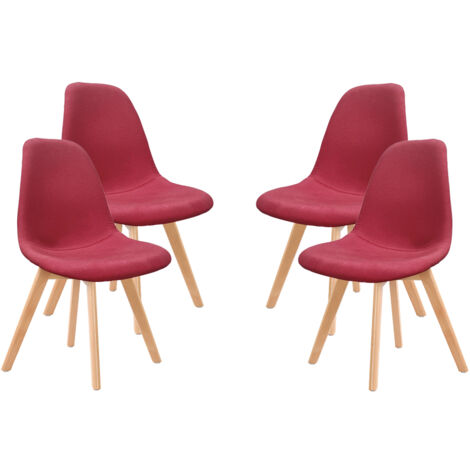 MAURY'S SET 4 SEDIA DA ARREDO CON GAMBE IN LEGNO DI COLORE RED