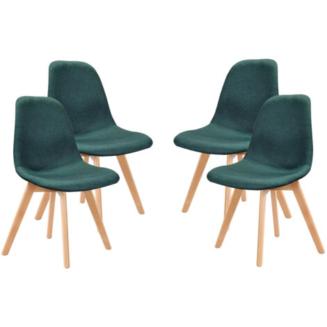MAURY'S SET 4 SEDIE DA ARREDO CON GAMBE IN LEGNO DI COLORE GREEN