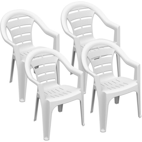 MAURY'S SET 4 SEDIE MOYO IMPILABILI DA ESTERNO COLOR BIANCO 54 X 56 X H81 CM