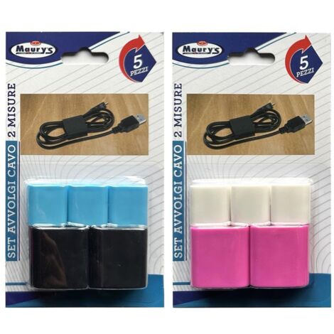 MAURY'S SET 5 AVVOLGI CAVO 2 MISURE COLORE ASSORTITO