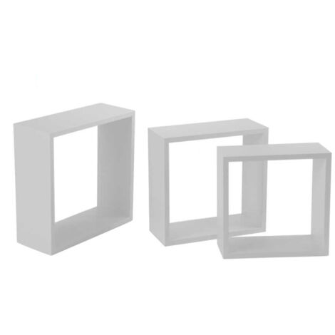 MAURY'S SET DI 3 MENSOLE DA APPENDERE IN COLORE BIANCO MISURE DIFFERENTI