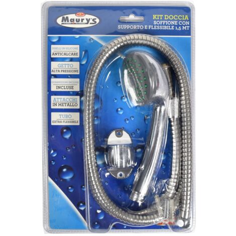MAURY'S SOFFIONE DOCCIA CON SUPPORTO E FLESSIBILE 150 CM