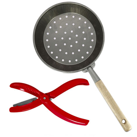 MAURY'S TAGLIA CASTAGNE CON LAMA IN FERRO E CORPO NI PALSTICA + PADELLA A CILINDRO 26 CM