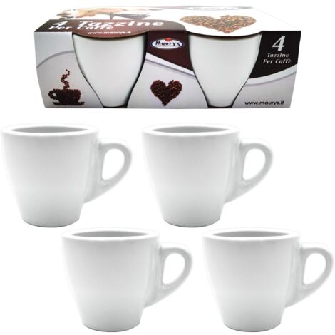 MAURY'S TAZZINE EXPRESS DA CAFFÈ IN SET DA 4 PEZZI IN COLORE BIANCO
