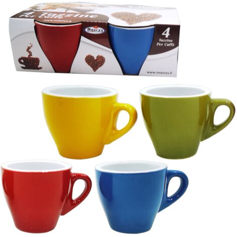 MAURY'S TAZZINE EXPRESS DA CAFFÈ IN SET DA 4 PEZZI MULTICOLORE
