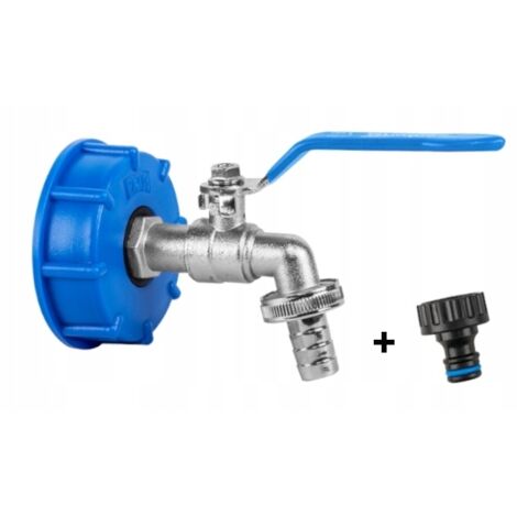 MAUZER IBC S60X6 ROBINET DE SORTIE 3/4 POUCE GZ BOUCHON DE TUYAU 1/2 POUCE + MÂTON