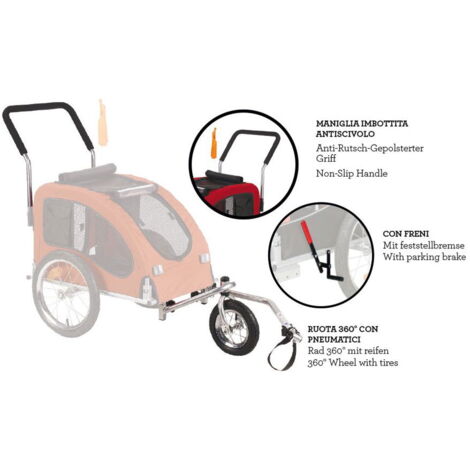 max. 30 kg: Kit de jogging pour remorque à chien