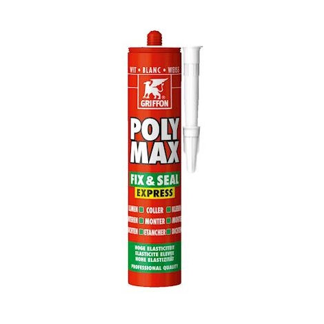 Max bag de 12 Mastic colle Poly Max Fix 1Seal Express GRIFFON Blanc 425 gr - 7000512 - Blanc
