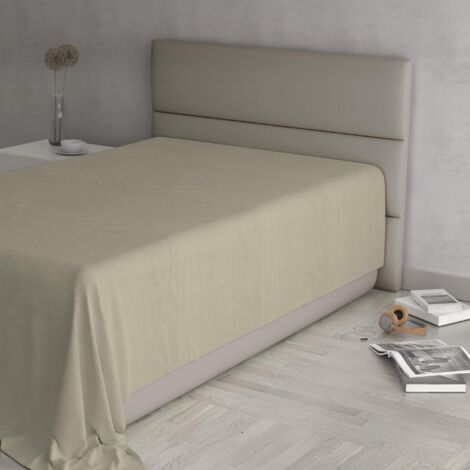 MAX COLOR Lenzuolo sopra, 100% Cotone, Tinta unita, Tortora, Singolo 150x300cm