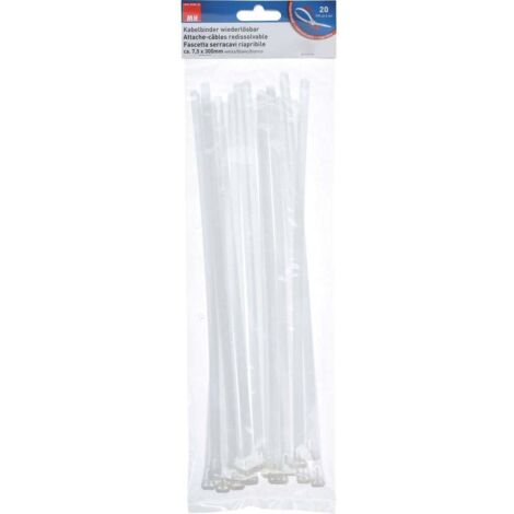 Max-Hauri Fascetta stringitubo riutilizzabile bianca 300 mm