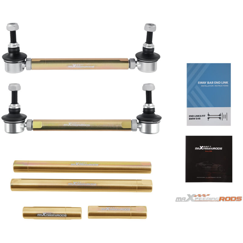 MaX Heavy Duty Front Adjustable Sway Bar End Links For BMW E46 + M3 1998-2005