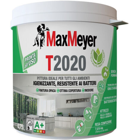 MAX IDROPITTURA T2020 TRASPIRANTE 0,750 L BIANCO- 1,0 pz