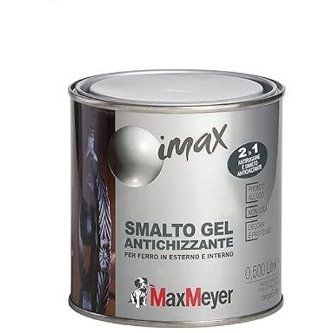 MAX MEYER - IMAX SMALTO DECORATIVO ANTICHIZZANTE 0,5 L GRIGIO GHISA GRANA GROSSA