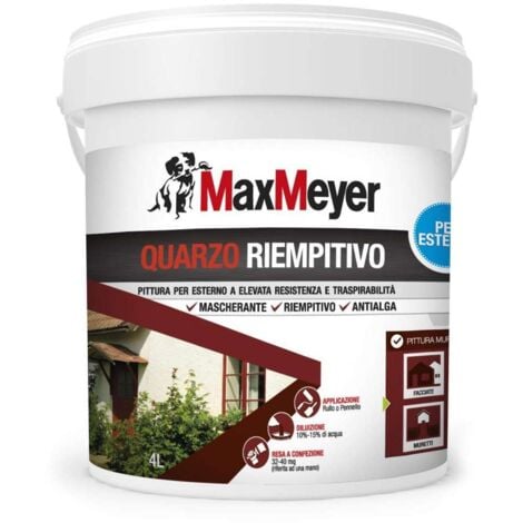 Max Meyer Pittura Esterni Quarzo Bianca 4L - Finish Opaco e Antialga