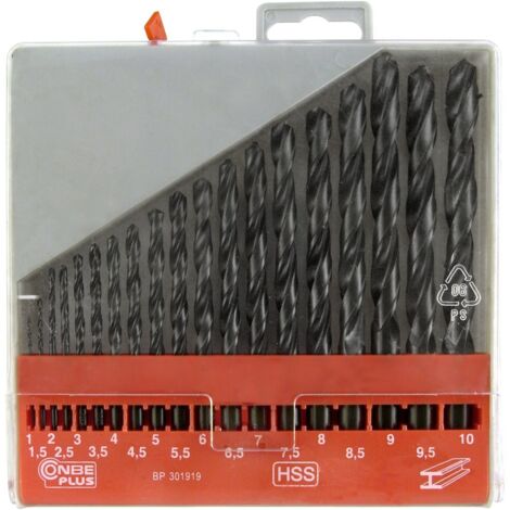 Max-Power BP301919 Set Punte per trapano,in Acciaio HSS, per metallo, 19 Pezzi