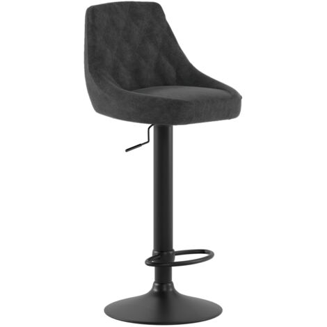 Max - Sgabello in microfibra effetto velluto grigio scuro - Set da 2 pz