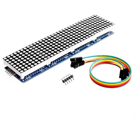 MAX7219 Dot Matrix MCU LED 4 in 1 4 x 64 Display Module Compatible with Arduino and Raspberry Pi MAX7219 Dot Matrix Module, LH Control Microcontroller Module (Red Light)