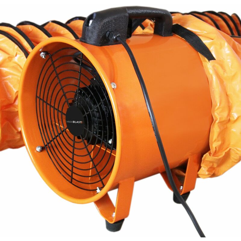 Maxblast - Ventilateur Industriel d'extraction de poussière 250mm Tuyau d'air portable de 6m Ventilateur d'extraction de fumée d'atelier Ventilateur