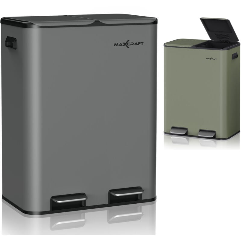 Poubelle à pédale avec Couvercle - 60 litres en Anthracite - Maxcraft